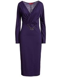 Angelo Marani - Midi Dress Wool, Swarovski Crystal - Lyst