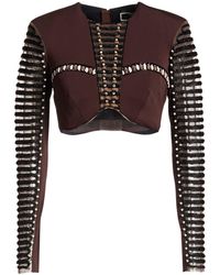 Elisabetta Franchi - Chocolate Top Viscose, Elastane - Lyst