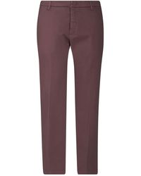 Entre Amis - Mauve Pants Cotton, Elastane - Lyst