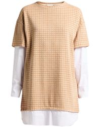 Haveone - Camel Mini Dress Polyester, Cotton, Polyamide, Synthetic Fibers - Lyst