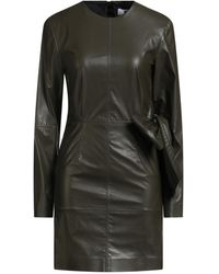 MSGM - Dark Mini Dress Polyurethane, Polyester - Lyst