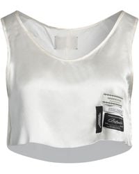 Undercover - Satin Silk Cropped Crewneck Top - Lyst