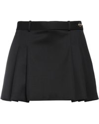 Versace - Pleated Wool Mini Skirt - Lyst