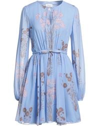 Giambattista Valli - Mini Carnation Bouquets Georgette Silk Dress - Lyst
