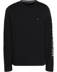 Tommy Hilfiger - Tommy Logo Long Sleeve T-Shirt T-Shirt Organic Cotton - Lyst