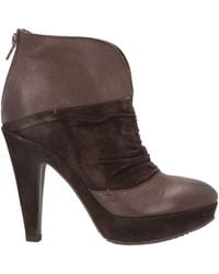 Now - Dark Ankle Boots Leather - Lyst