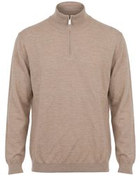 Fedeli - Taupe Turtleneck Virgin Wool - Lyst