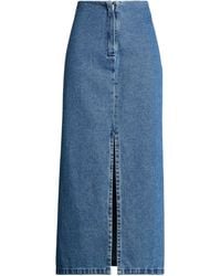 Alysi - Crème Denim Skirt Cotton - Lyst