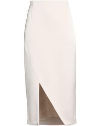 Marella - Ivory Midi Skirt Triacetate, Polyester - Lyst