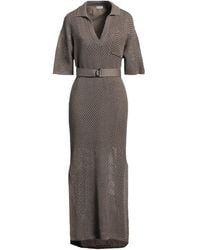 Brunello Cucinelli - Khaki Maxi Dress Cotton - Lyst
