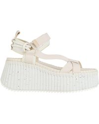 Chloé - Ivory Sandals Textile Fibers - Lyst