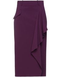 Alberta Ferretti - Midi Skirt Polyester, Virgin Wool, Elastane - Lyst
