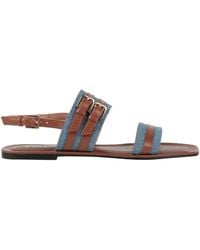 Pollini - Sandals Leather, Textile Fibers - Lyst