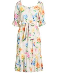 Moschino - Midi Dress Cotton, Silk - Lyst