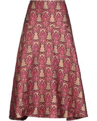 La DoubleJ - Camel Midi Skirt Cotton, Elastane - Lyst