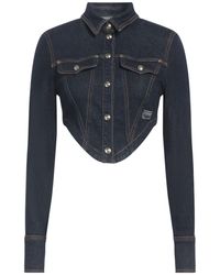 Versace - Manteau en jean - Lyst