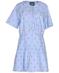 Boutique Moschino - Azure Mini Dress Cotton - Lyst