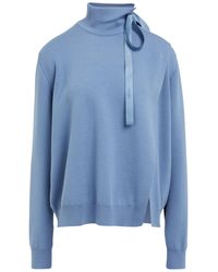 Fendi - Wool Pullover With Unique Cut-Out Details And Asymmetrical Slit For Ss23 Collection - Lyst
