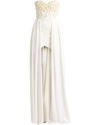 Elisabetta Franchi - Carpet Cream Maxi Dress Viscose, Elastane, Plastic, Polyamide - Lyst