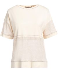 D.exterior - Sand T-Shirt Linen, Polyester, Cotton, Elastane - Lyst