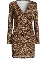 Dixie - Camel Mini Dress Cotton, Polyester - Lyst