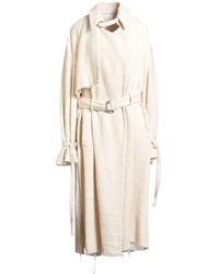 FEDERICO CINA - Cream Overcoat & Trench Coat Cotton, Acrylic - Lyst