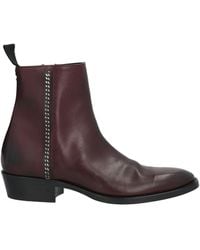 John Varvatos - Burgundy Ankle Boots Leather - Lyst