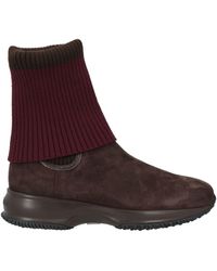 Hogan - Dark Ankle Boots Leather, Textile Fibers - Lyst