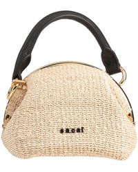 Sacai - Sand Handbag Soft Leather, Natural Raffia - Lyst
