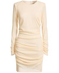 Elisabetta Franchi - Cream Mini Dress Polyester, Elastane - Lyst