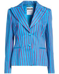 Moschino - Azure Blazer Cotton, Viscose - Lyst