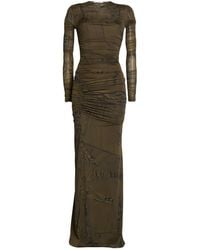 Blumarine - Military Maxi Dress Polyamide, Elastane - Lyst