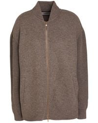 Agnona - Khaki Cardigan Cashmere, Wool, Metal - Lyst