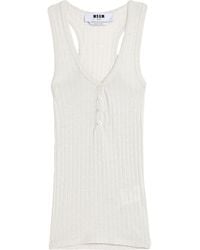 MSGM - Top Viscose, Polyester, Elastane, Polyamide - Lyst
