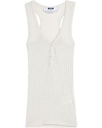 MSGM - Top Viscose, Polyester, Elastane, Polyamide - Lyst