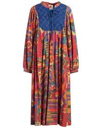 FARM Rio - Fuchsia Midi Dress Linen, Viscose - Lyst