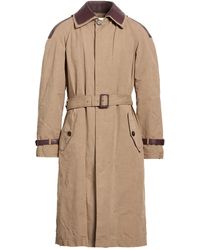 Tod's - Camel Overcoat & Trench Coat Cotton, Polyester, Polyamide, Lambskin - Lyst