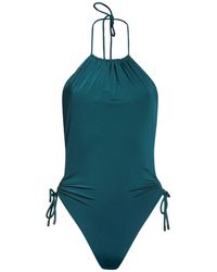 Saint Laurent - Lace-up Detail Swimsuit - Lyst