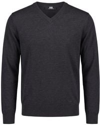 Alpha Studio - The Fine Essentials Charcoal Sweater Wool - Lyst