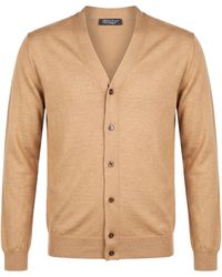 Aragona - Camel Cardigan Cashmere, Silk - Lyst