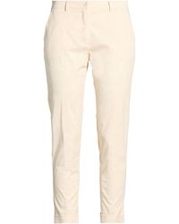 19.70 Nineteen Seventy - Ivory Pants Cotton, Elastane - Lyst
