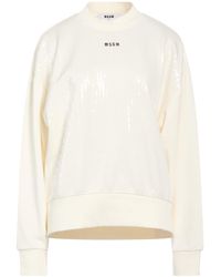MSGM - Ivory Sweatshirt Cotton, Polyester - Lyst
