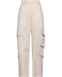 RUE DU BAC - Ivory Pants Cotton, Elastane - Lyst