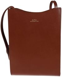 Donna Borse a spalla da Borse a spalla A.P.C in Pelle di colore Marrone Borsa a spalla con logoA.P.C