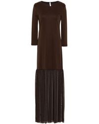 Imperial - Chocolate Maxi Dress Viscose, Polyester, Elastane - Lyst