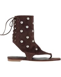 Tela - Dark Thong Sandal Leather - Lyst