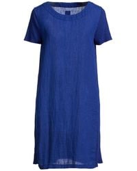 120% Lino - Mini Dress Linen - Lyst