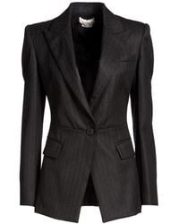 McQueen - Charcoal Blazer Wool - Lyst