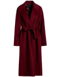 Paltò - Fabbrica Burgundy Coat Wool, Polyester - Lyst