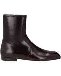 KHAITE - Burgundy Ankle Boots Leather - Lyst